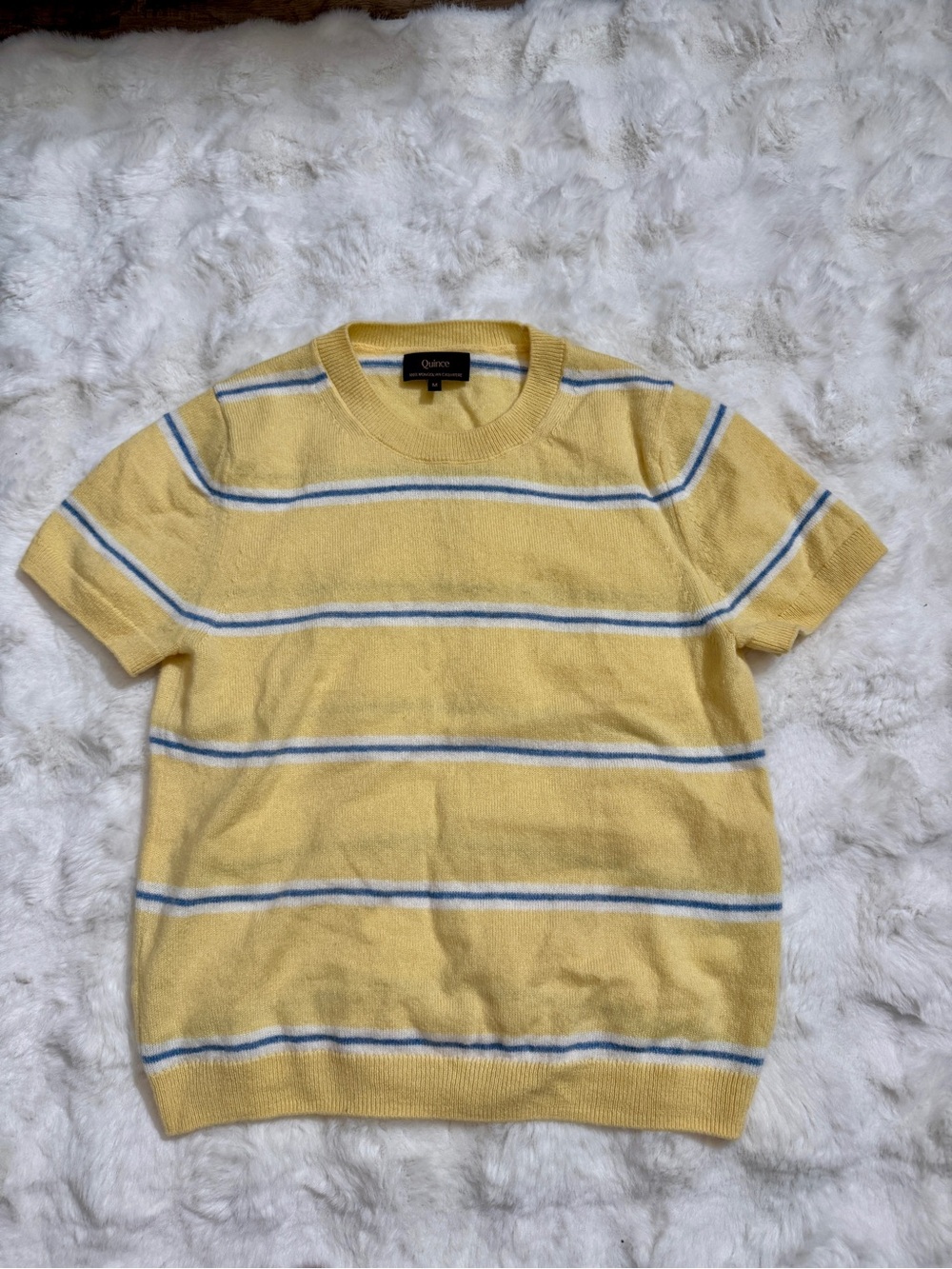 Quince 100% Mongolian Cashmere Striped Sweater M